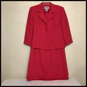 Career or Special Event 2 Pc Jacket Dress Set Tailored Ruffle Details Size 6